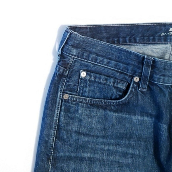 7 for all Mankind AUSTYN STRAIGHT Dark Jeans 33 27 - Picture 5 of 8